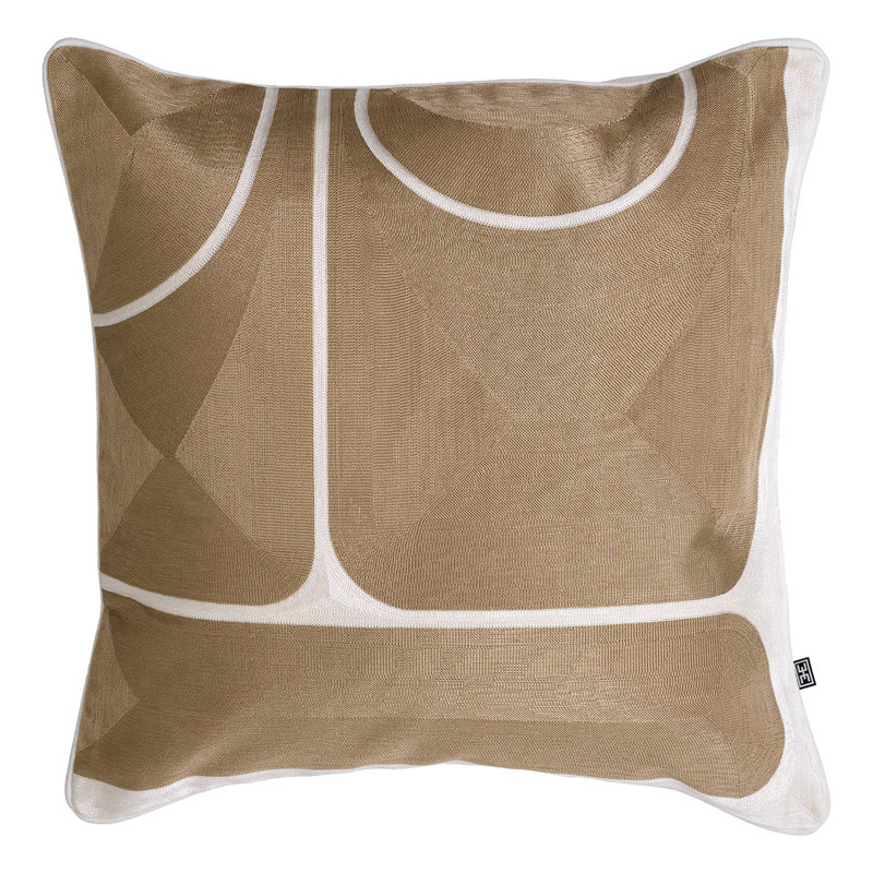 Sabrosa Square Pillow Cover & Insert, Beige/White Abstract 