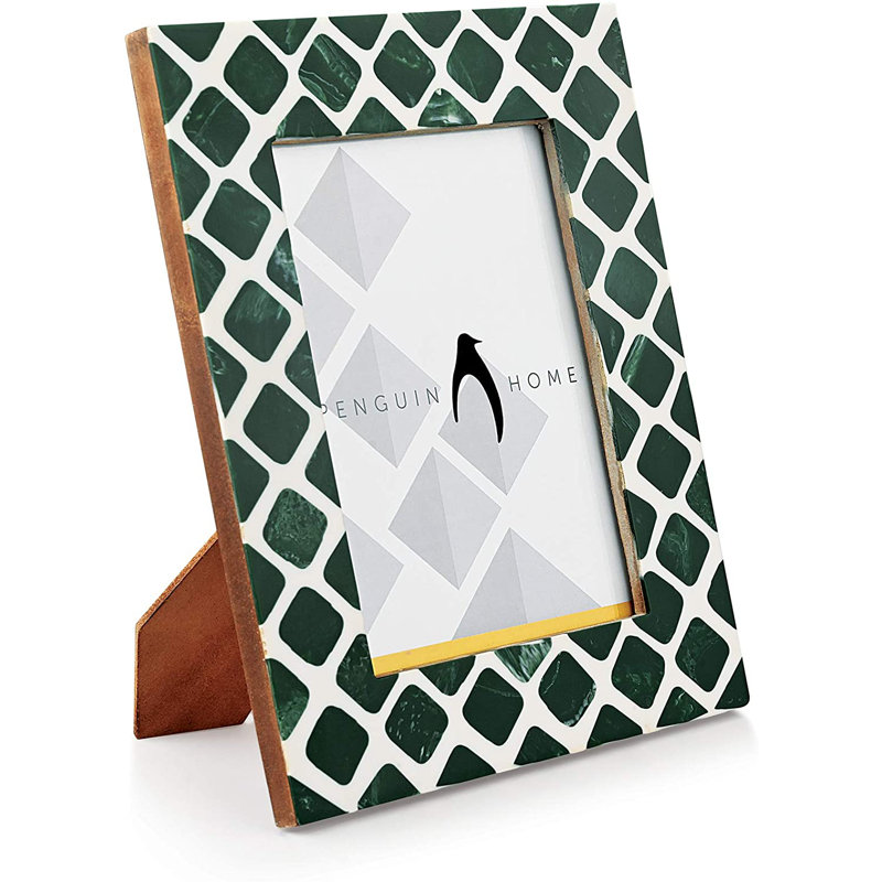 Bevelled Picture Frame, 24cm H x 19.3cm W x 24.3cm D, Green