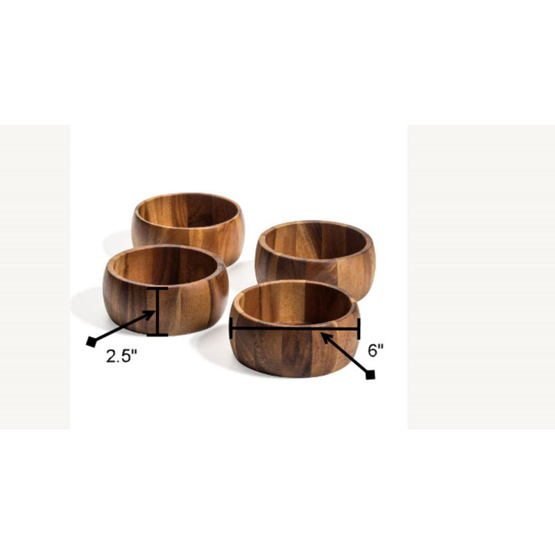 Bol à salade individuel en bois d'acacia