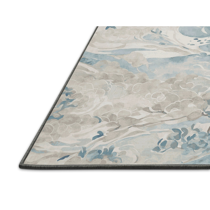 Tapis gris soyeux et moelleux, Rectangle 7 pi x 9 pi