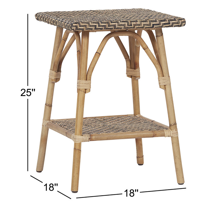 Table de bout en bois massif avec rangement Rooney