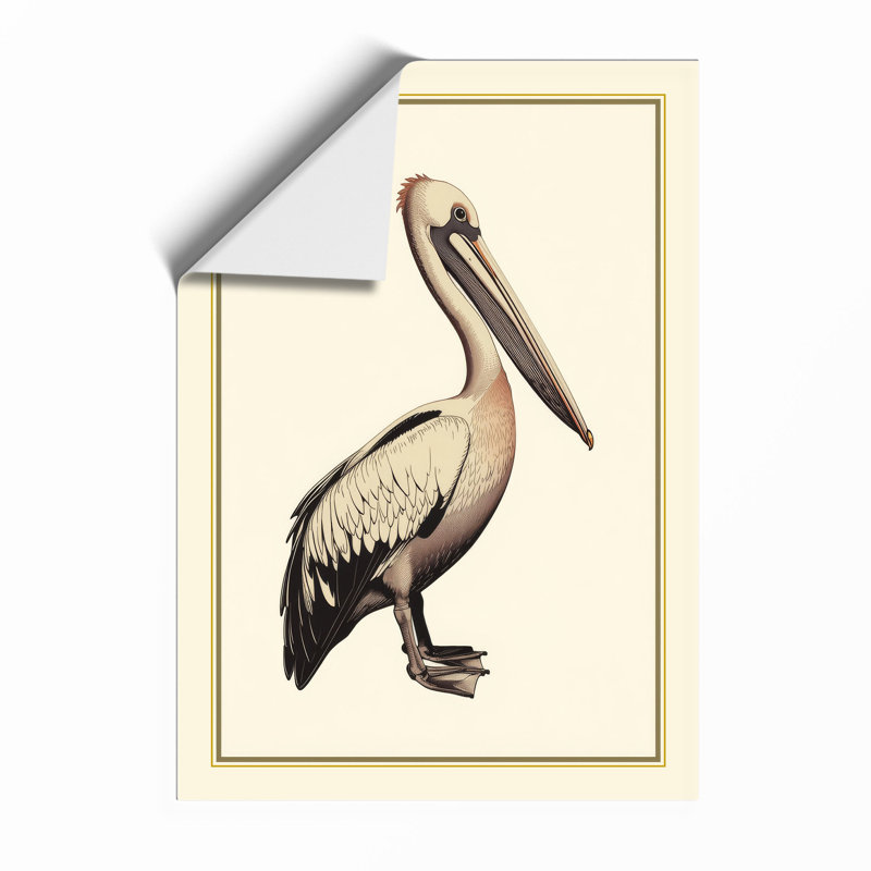Pelican Portrait Vintage - Print, Unframed, A4 - 29.7 x 21.0 cm
