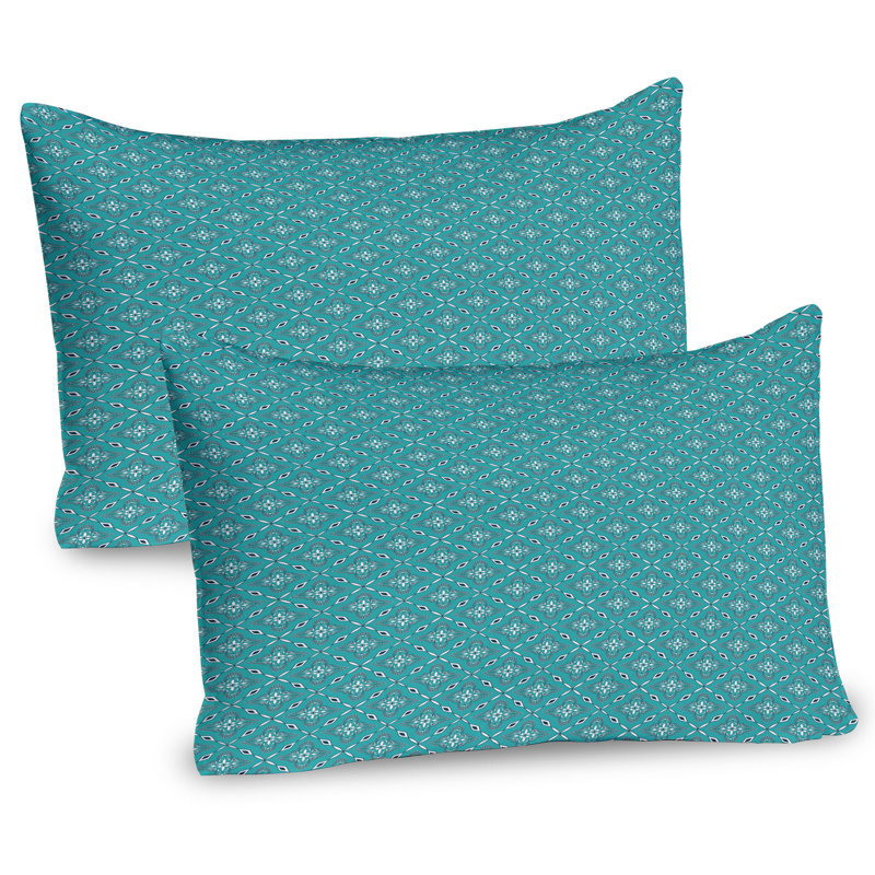 Ensemble de 2 taies décoratives turquoise Ambesonne Moroccan Inspirations 26 po x 20 po turquoise
