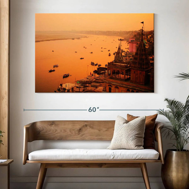 Ravi Hazy Varanasi Sunset, 34" H x 51" W