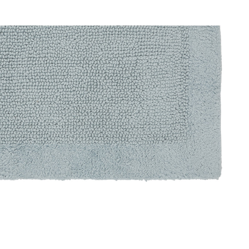 Blue 100% Cotton Reversible Tufted Bathroom Rug Set