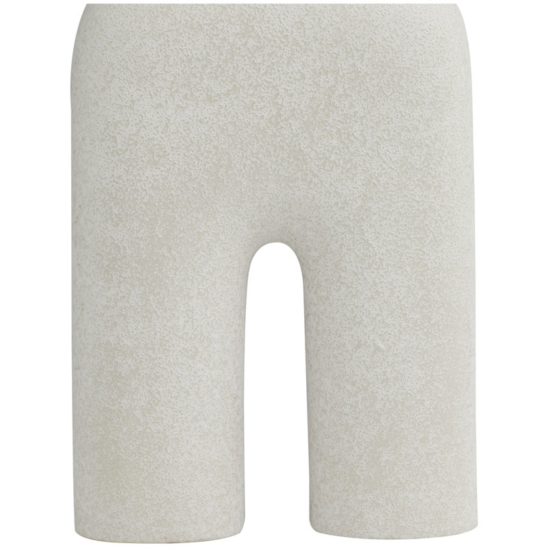 Vase de table en grès Sharee, Blanc, H 13,45 po x l 8,55 po x P 3,5 po