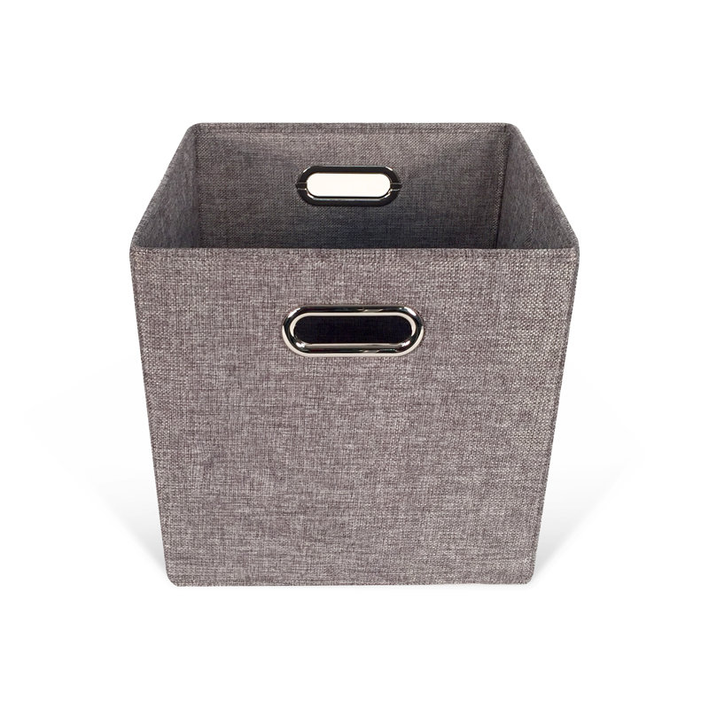 John Louis Home Tweed Cube Storage Bin, Gray