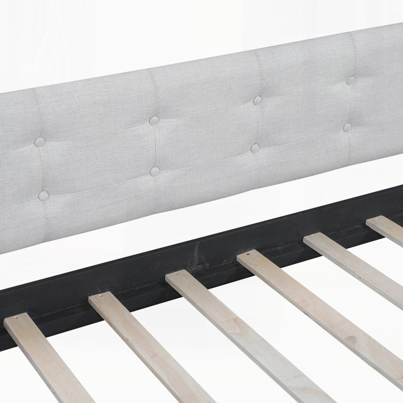 Lit de jour rembourré avec 4 pieds de soutien, Beige