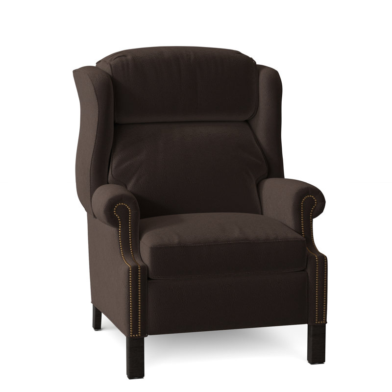 Chippendale Recliner, Outsider Raven Genuine Leather, Cobblestone, #9 French Natural