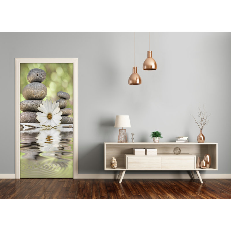 Stone And Flowers Tattoo Door Decal