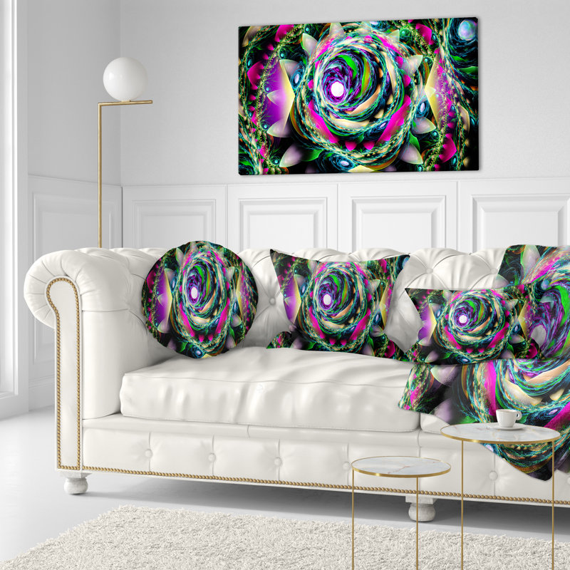 Coussin lombaire floral tourbillon exotique