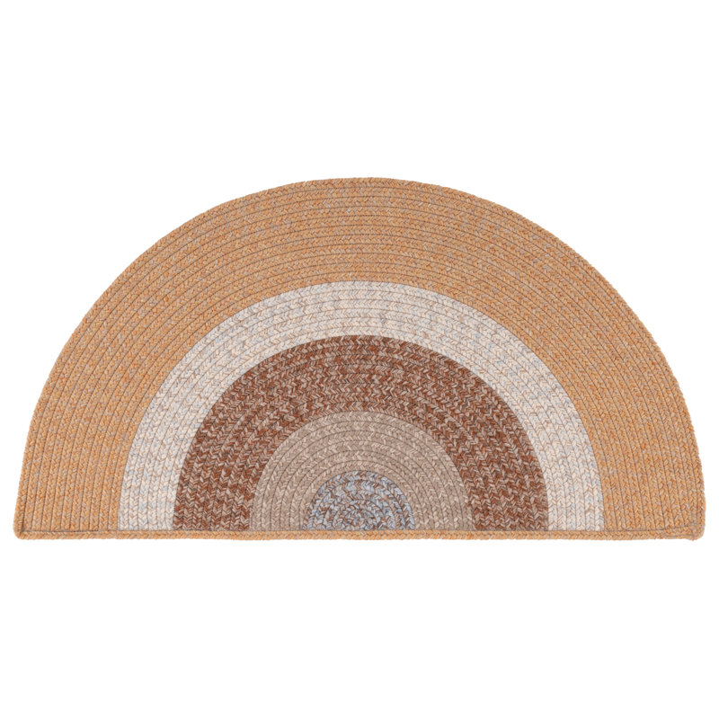 Dillion Woven Performance Machine Washable Performance Chevron Indoor/Outdoor Area Rug, Half-circle 2' x 4'