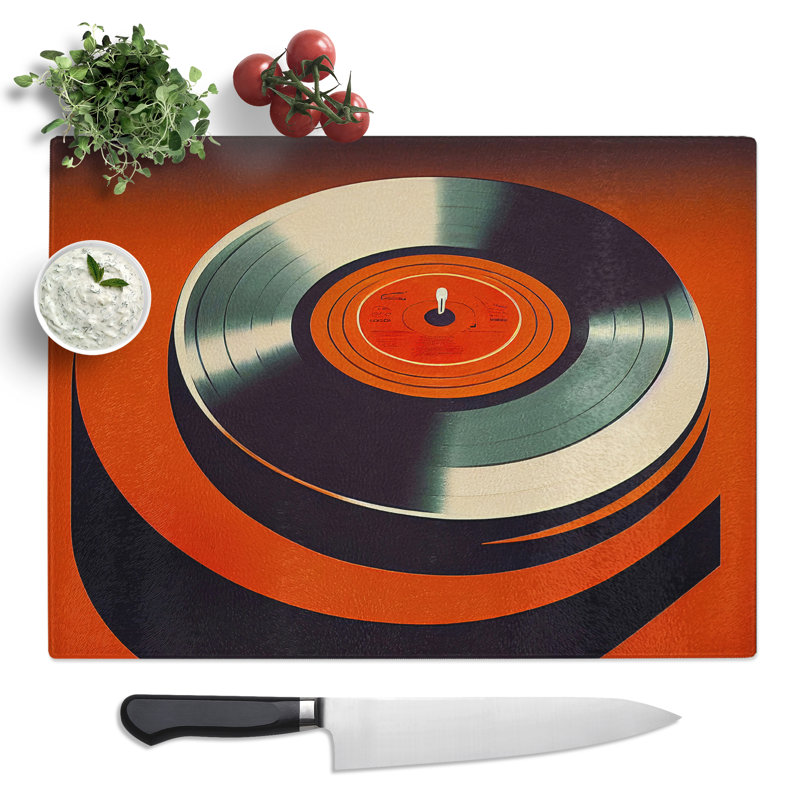Sublime Vinyl Record Art Abstract  Glass Chopping Board
