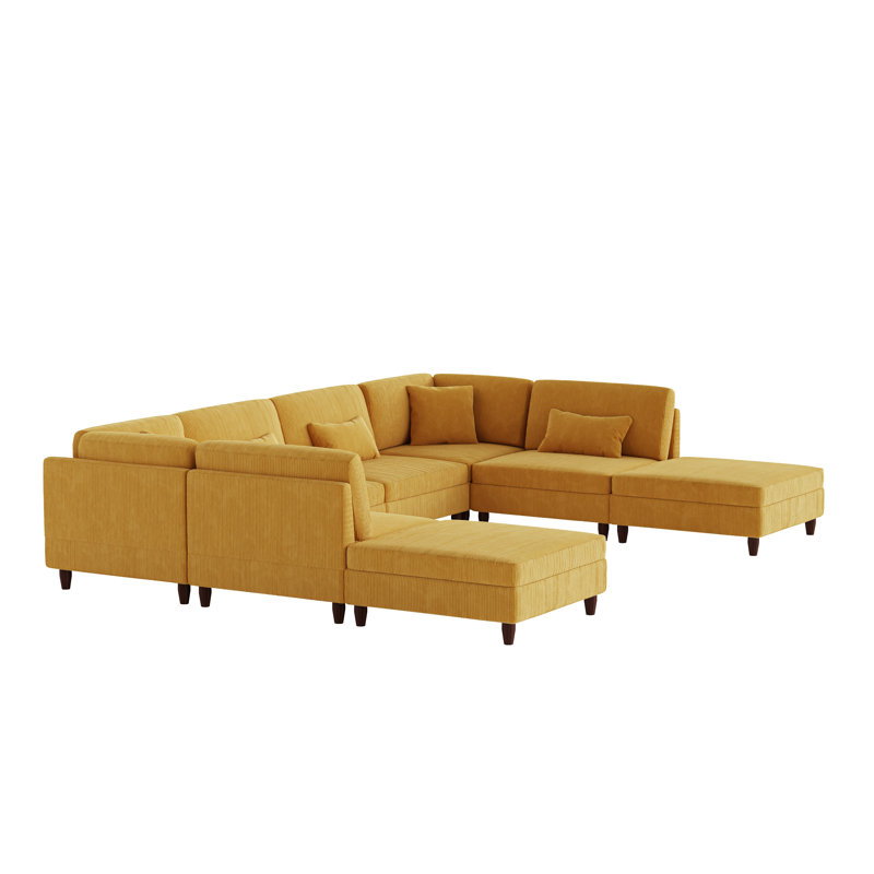 Seemab Modular Corner Sofa, Orange