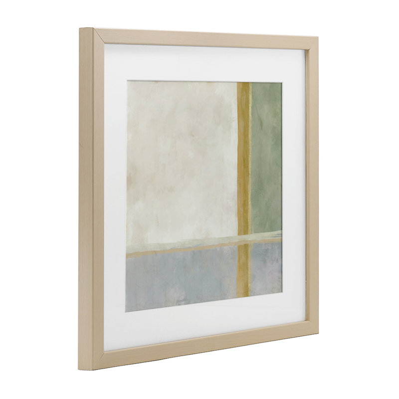 «Neutral Linear Boxes», impression sous verre encadrée, design par J: L Design, Cadre de récolte en pin, H 16 po x l 16 po