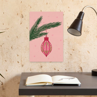 Contemporary Art Abstract Contemporary Christmas Tree Pine Winter Landscape Wall Art by Angela Minca - Wrapped Canvas Print