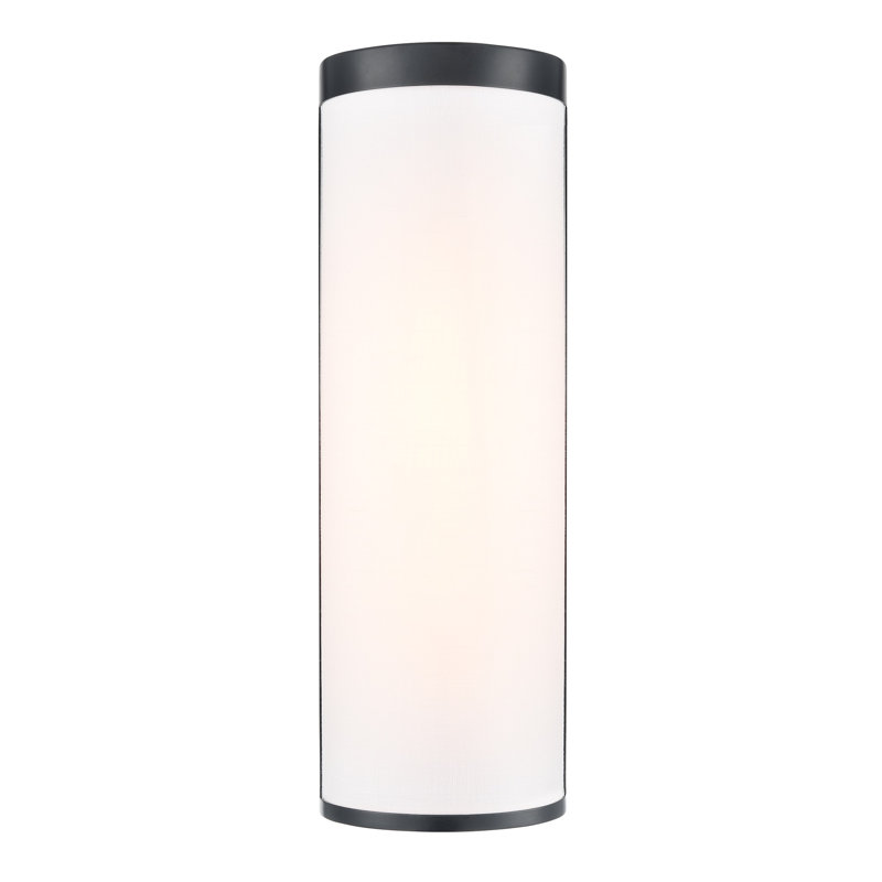 High Street - 2-Light Wall Sconce - Black Finish - Soft Eggshell White Hue Fabric Shade