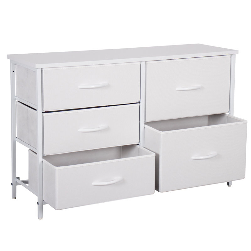Bisto 5 Drawer Storage Drawer, White