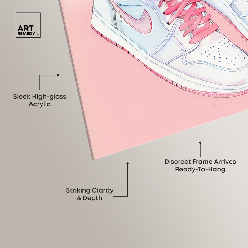 Art mural Sneaker Blush, H 40 po x l 40 po
