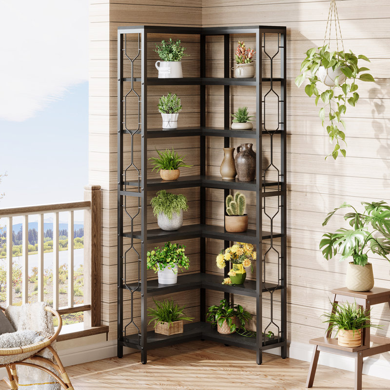 Floki Corner Bookcase, Black