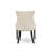 3 Piece Kitchen Table & Chairs Set Contains a Round Dining Table with Dropleaf and 2 Light Beige Linen Fabric Parson Chairs, Black-385186287-385186286