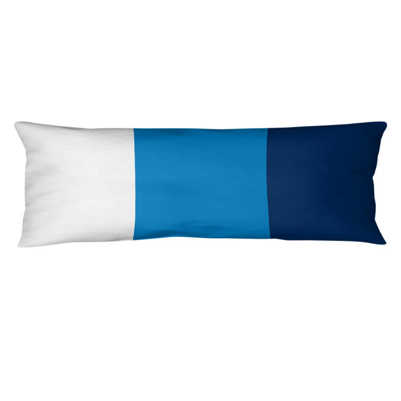 Polyester Medium Pillow, Navy Blue/Sky Blue, Adella Football