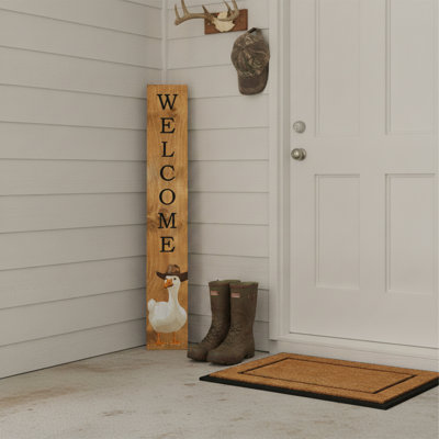 Gentleman Duck Welcome Porch Leaner,  47" x 7.25"