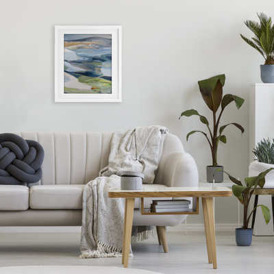 Shifting Horizons Distortion Framed Print Under Glass, design by Farren Lee