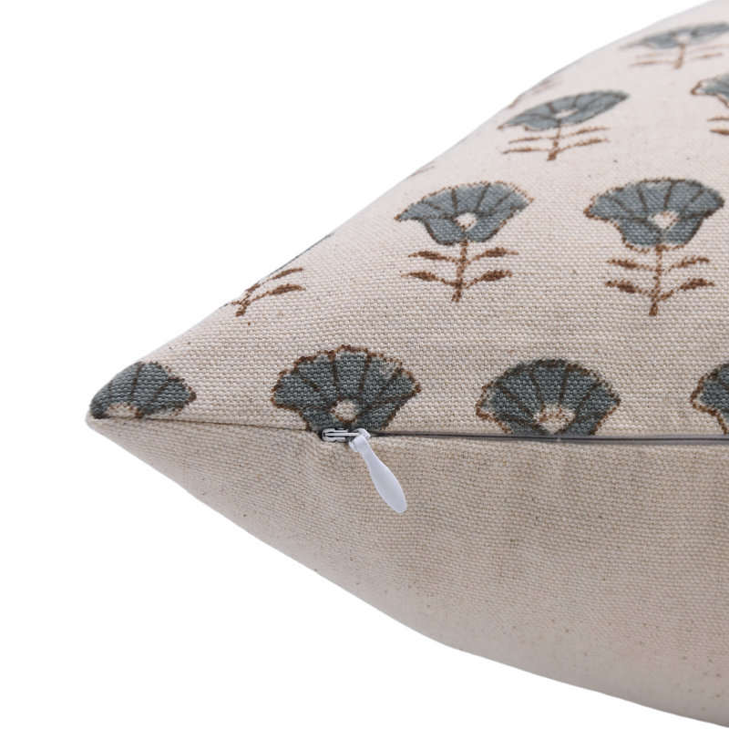  Housse de coussin en coton Floral, Carré, 16 po x 16 po
