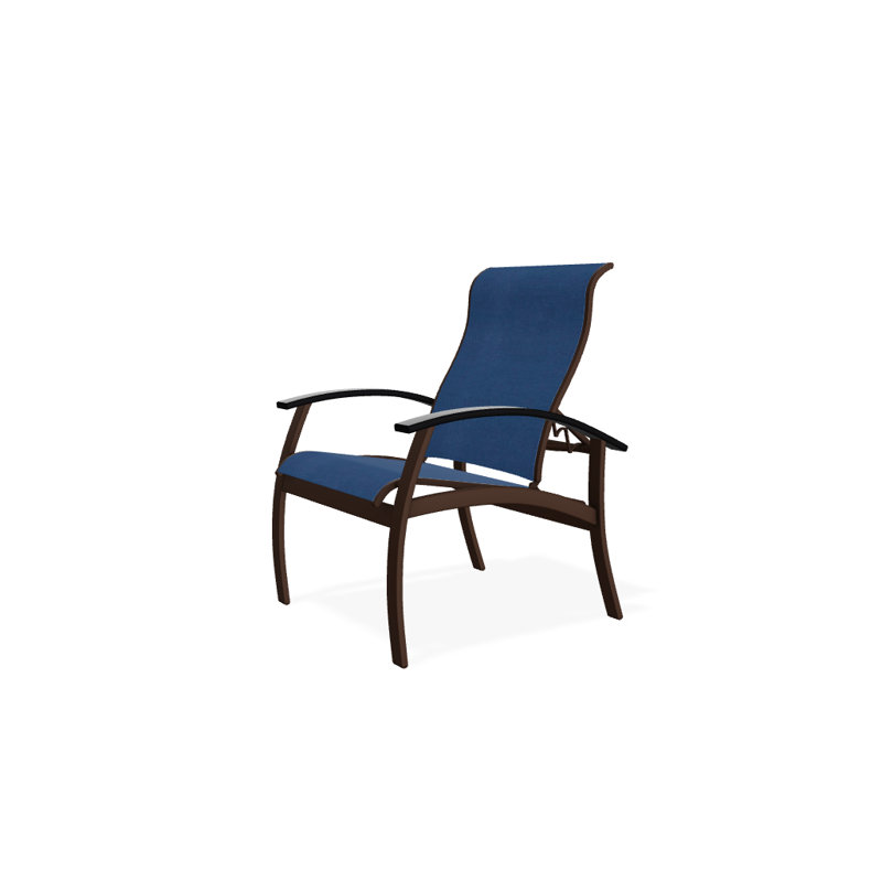 Chaise de patio Askar, Cobalt 35D Sunbrella®, Noir, Kona texturé