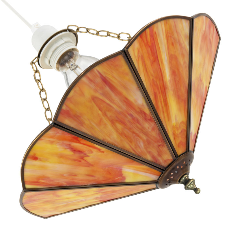 17cm H Glass Round Pendant Shade ( Screw On ), Orange