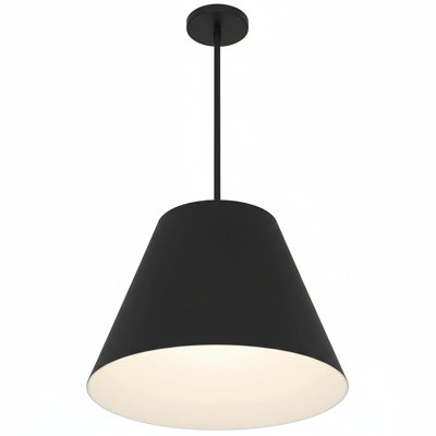 16-inch diameter integrated LED black pendant light