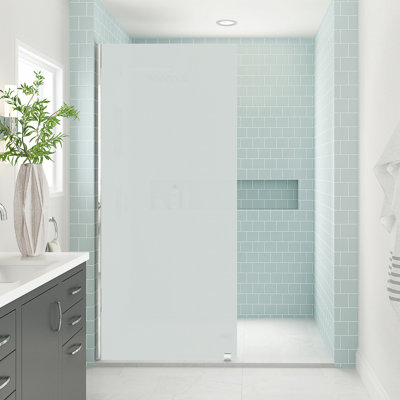 Porte de douche fixe sans cadre avec verre givré ultra-lumineux l 36 po x H 80 po Elyse XL