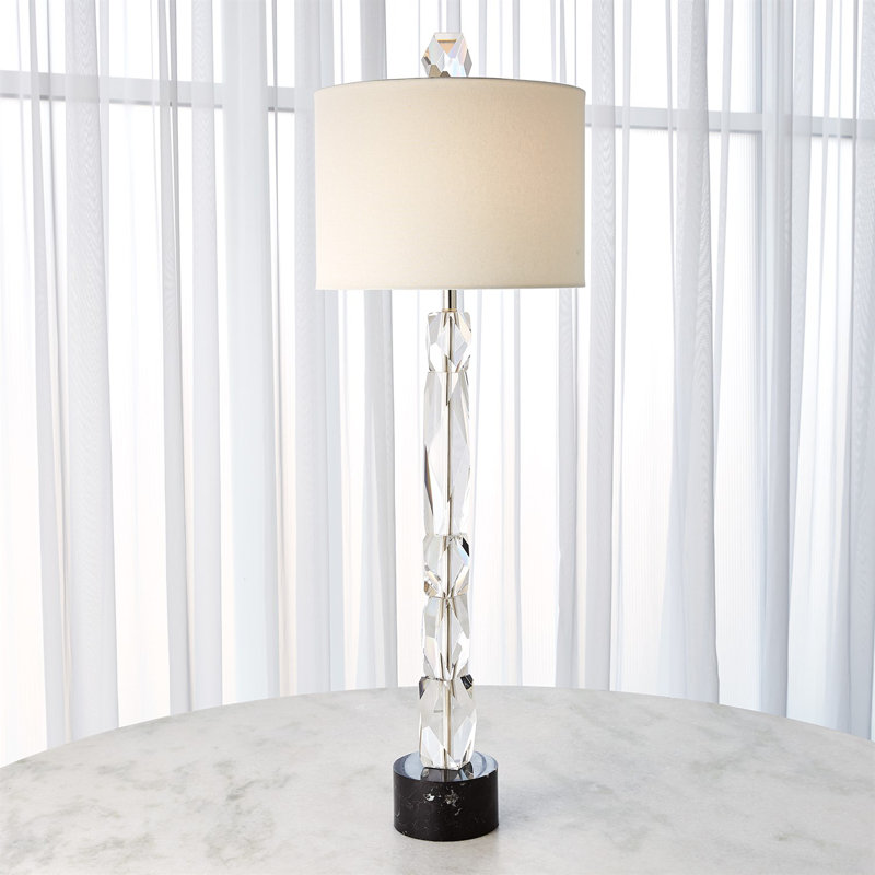 Facette Lamp W/Marble Base, Black