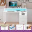  Bureau d'ordinateur 47 po avec lumières DEL et prises de courant, bureau à domicile avec support pour moniteur et tiroirs de rangement