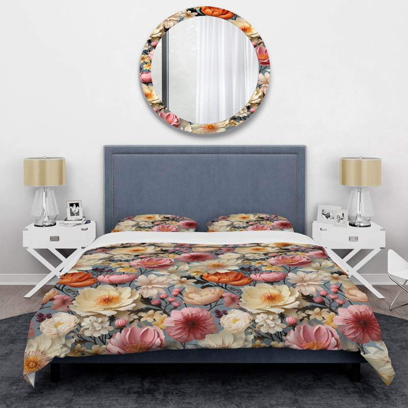 Ensemble de housse de couette Digital Gardens, Housse de couette pour très grand lit et 2 très