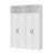 63" W White Pantry Cabinet with 4 Doors & Rolling Carts
