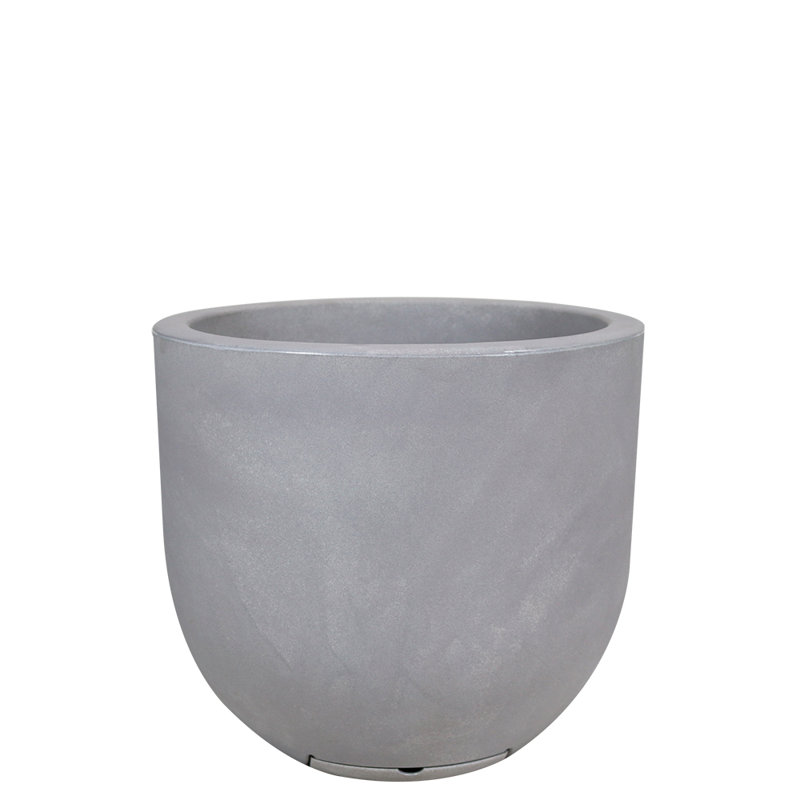 Pot à fleurs rond de 19,7 pouces Petar ECOBO, utilisation intérieure et extérieure Decora, gris