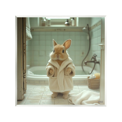 Art mural "Lapin en peignoir" par RB