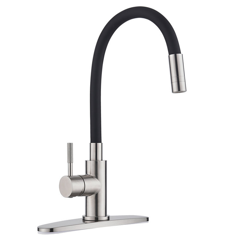 Robinet de cuisine à poignée simple avec bec pivotant sur 360 ° Maiguoone