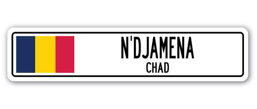 Panneau de signalisation en aluminium N'Djamena, Tchad, H 4 po x l 18 po x P 1 po