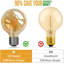 Vintage E27 LED Edison Bulb, G80 4W Screw Globe Dimmable Light Bulb, Warm White 2700K LED Filament Lamp Amber Glass, Retro Lighting Old Fashioned Decorative 90% Energy Saving