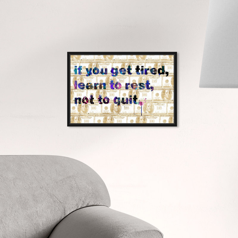 " Learn To Rest ", 36" H x 54" W, Black Floater Framed