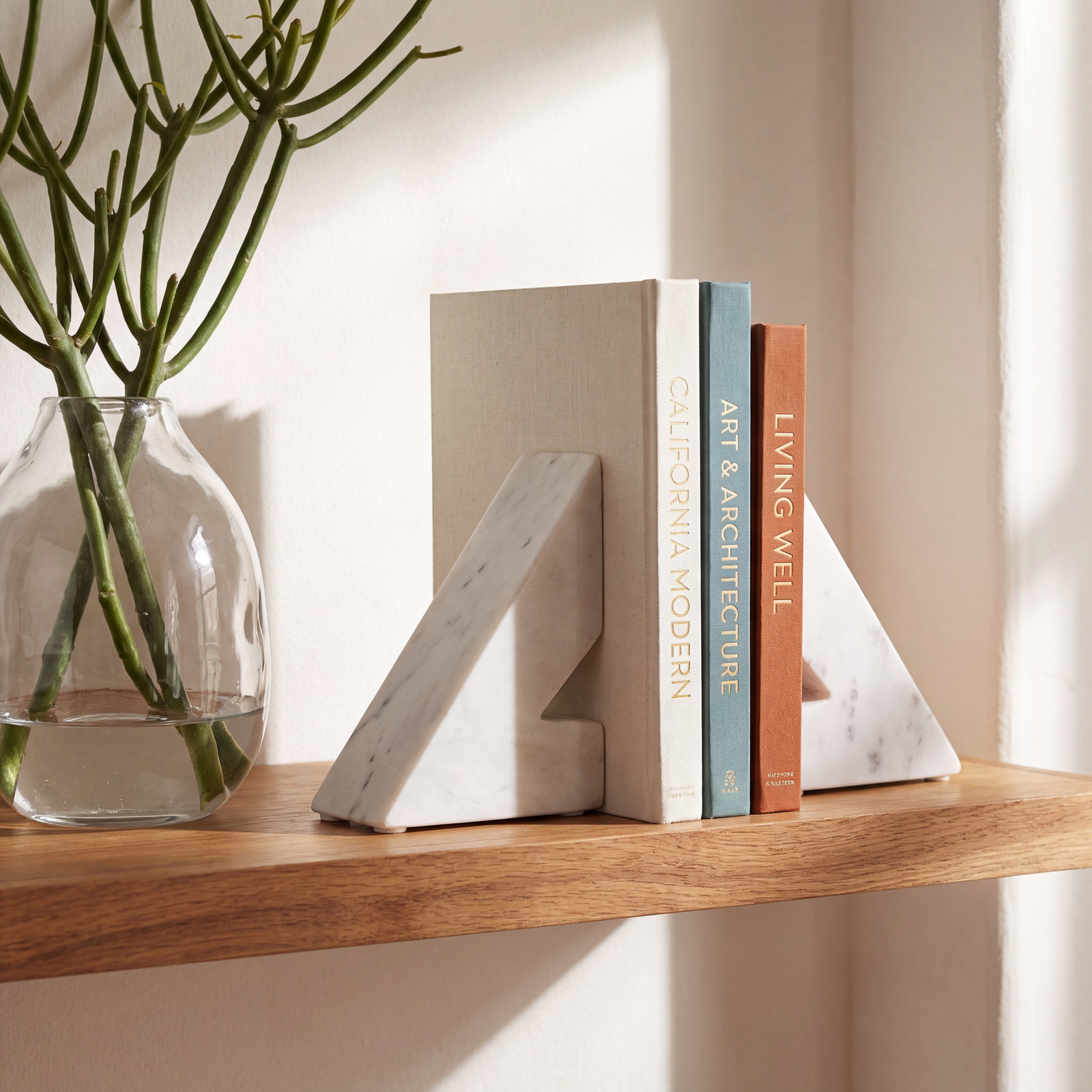 Marble Triangle Bookends