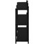 Table d'appoint moderne pour chambre à coucher, console en stratifié noir et métal, 3 tablettes avec plateau supérieur rectangulaire et 2 tablettes de rangement