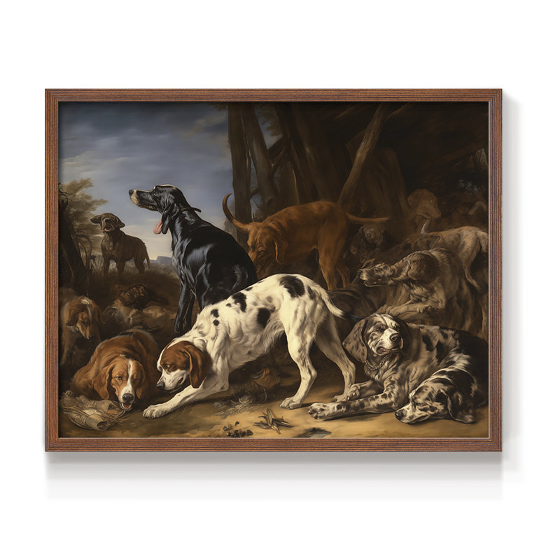Faune - XCVI - Reproduction encadrée - Restickable, H 22 po x l 28 po, Noyer