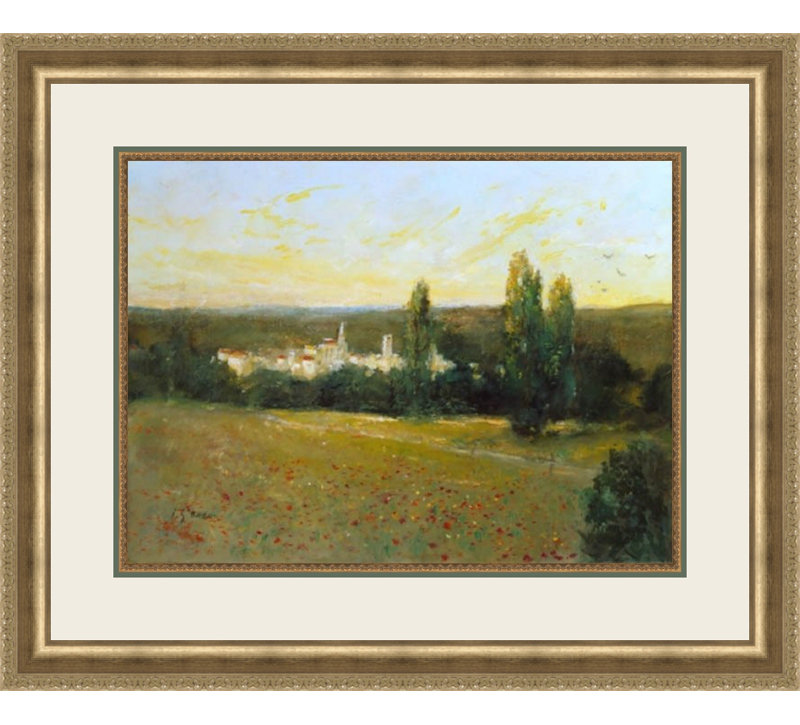 « après-midi dans le country ii », reproduction d’art encadrée