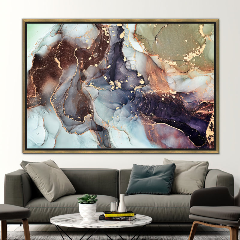 Print on Canvas, Framed Print without Mat, Gold, 20 cm H x 30 cm W