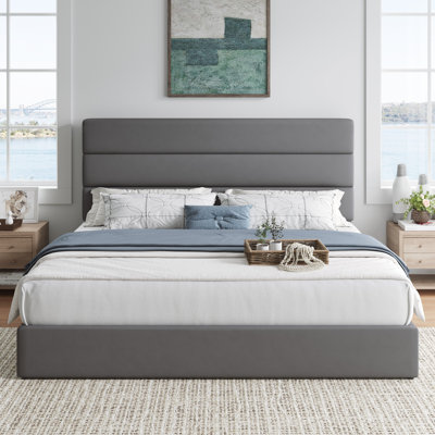  Storage Upholstered Platform Bed Frame, with 4 Drawers No Box Spring Needed