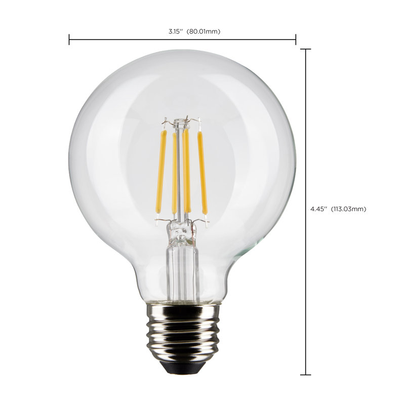 4.5 Watt G25 LED - Clear - Medium Base - 90 CRI - 120 Volt - 2 Pack, 3000 Kelvins, 4.5W